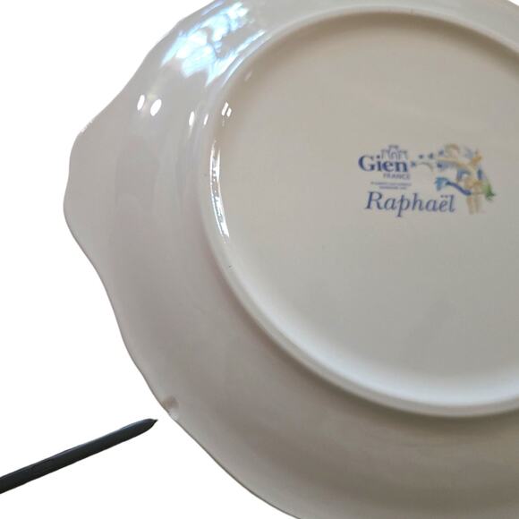 Raphael by Faiencerie De Gien Handled Cake Plate DISCONTINUED DAMAGED - Picture 8 of 8